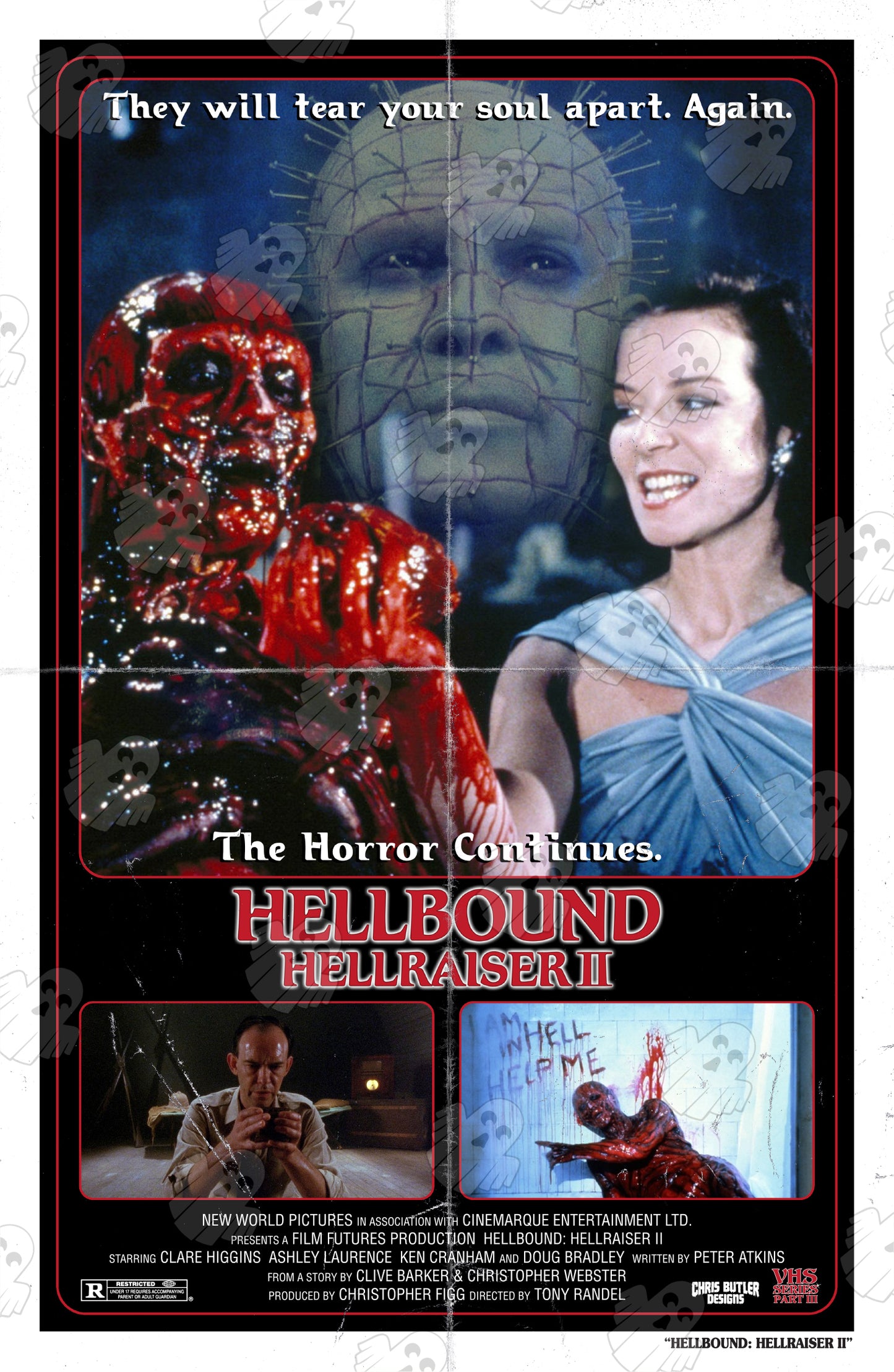 Hellbound: Hellraiser II (VHS Series 3) 11x17 Alternative Movie Poster