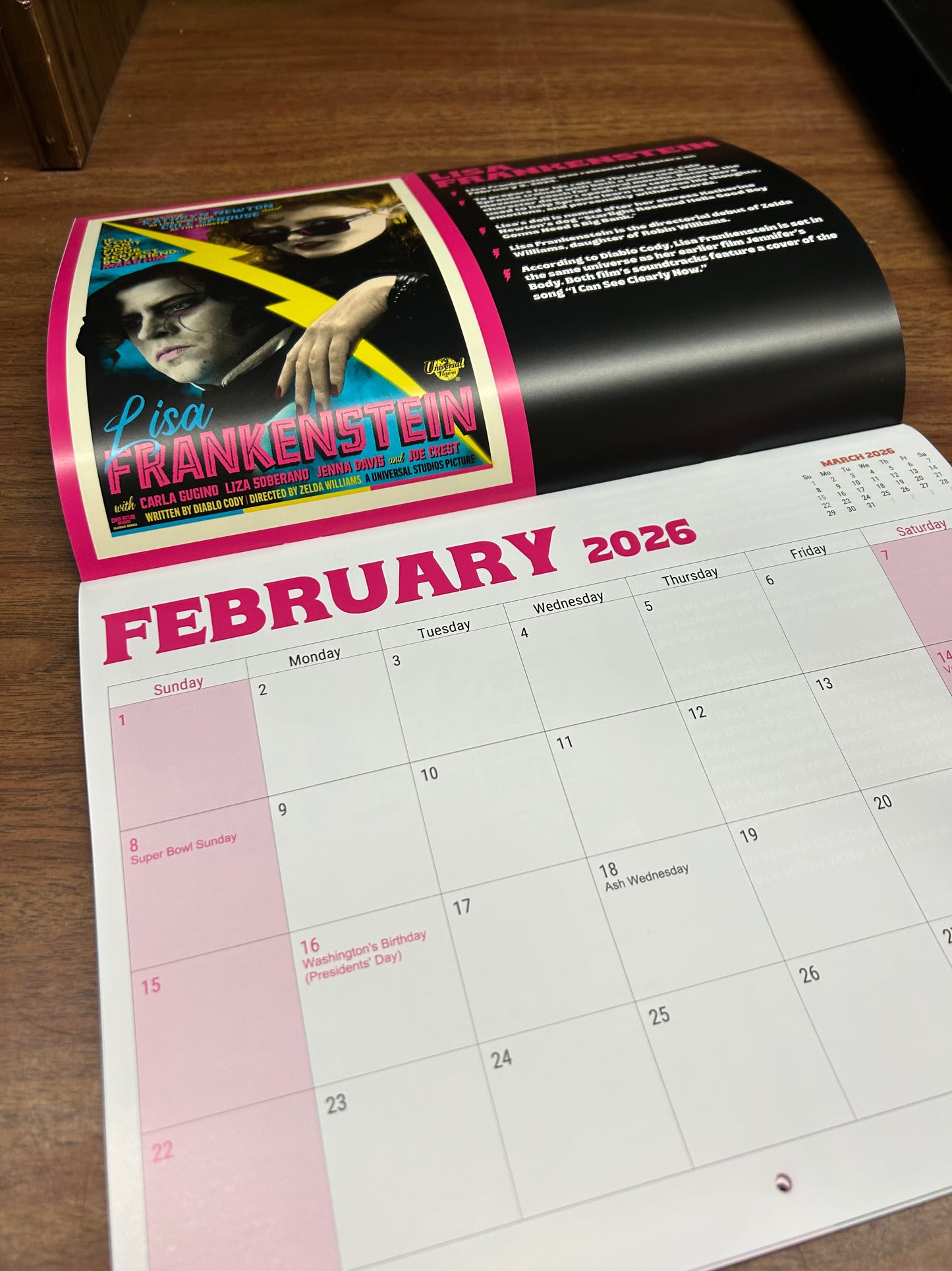 This Month In Horror 2026 Wall Calendar