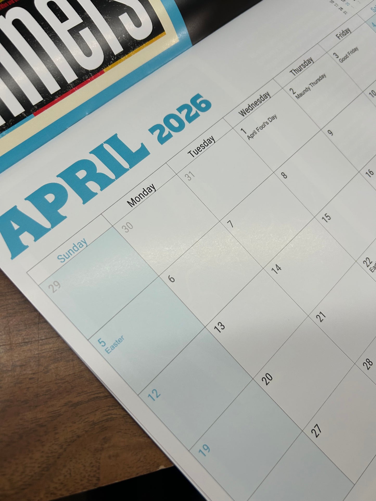 This Month In Horror 2026 Wall Calendar