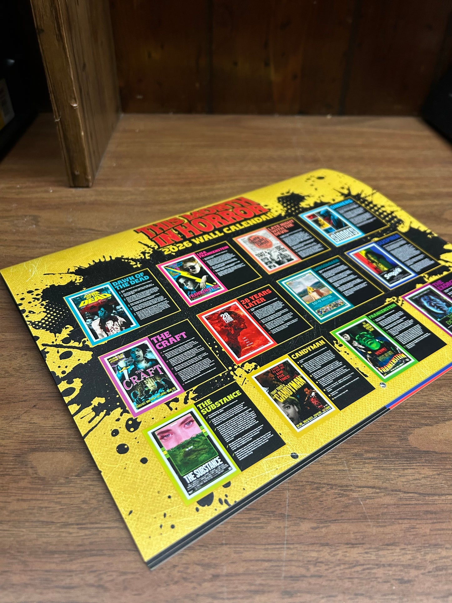 This Month In Horror 2026 Wall Calendar