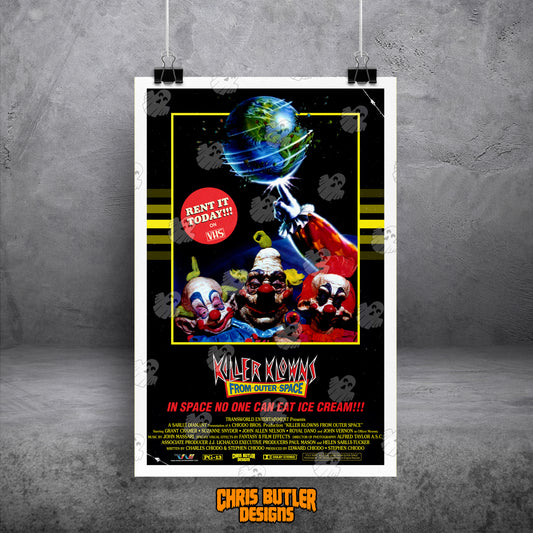 Killer Klowns From Outer Space (VHS Series) 11x17 Alternative Movie Poster