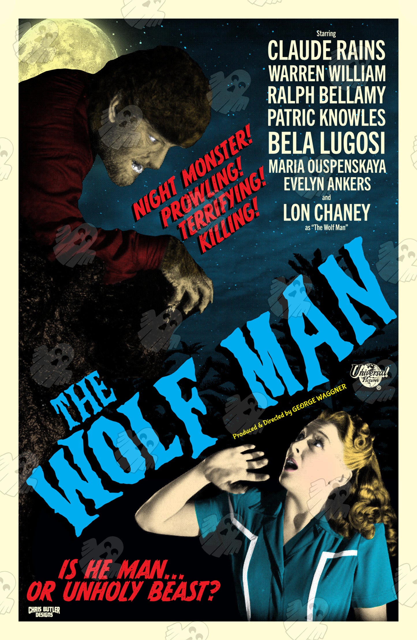 The Wolf Man Design 2 11x17 Alternative Movie Print