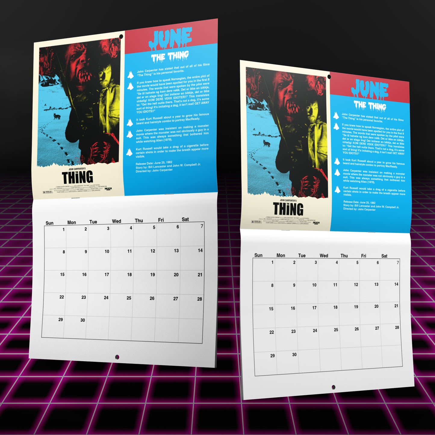 This Month In Horror 2025 Wall Calendar