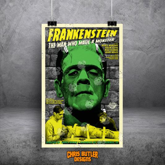 Frankenstein Design 1 11x17 Alternative Movie Poster