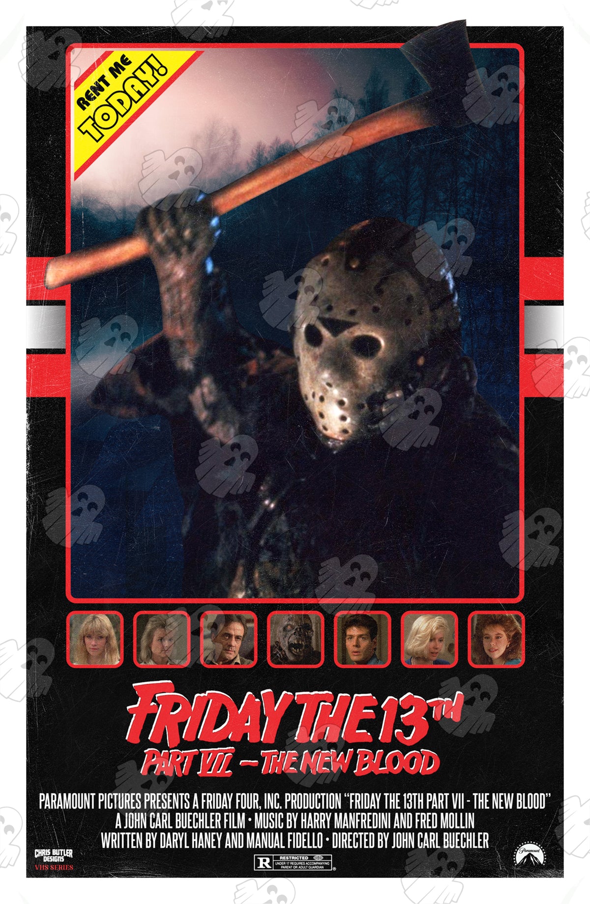 Friday The 13th Part 7: The New Blood (VHS Series) 11x17 Alternative Movie Print