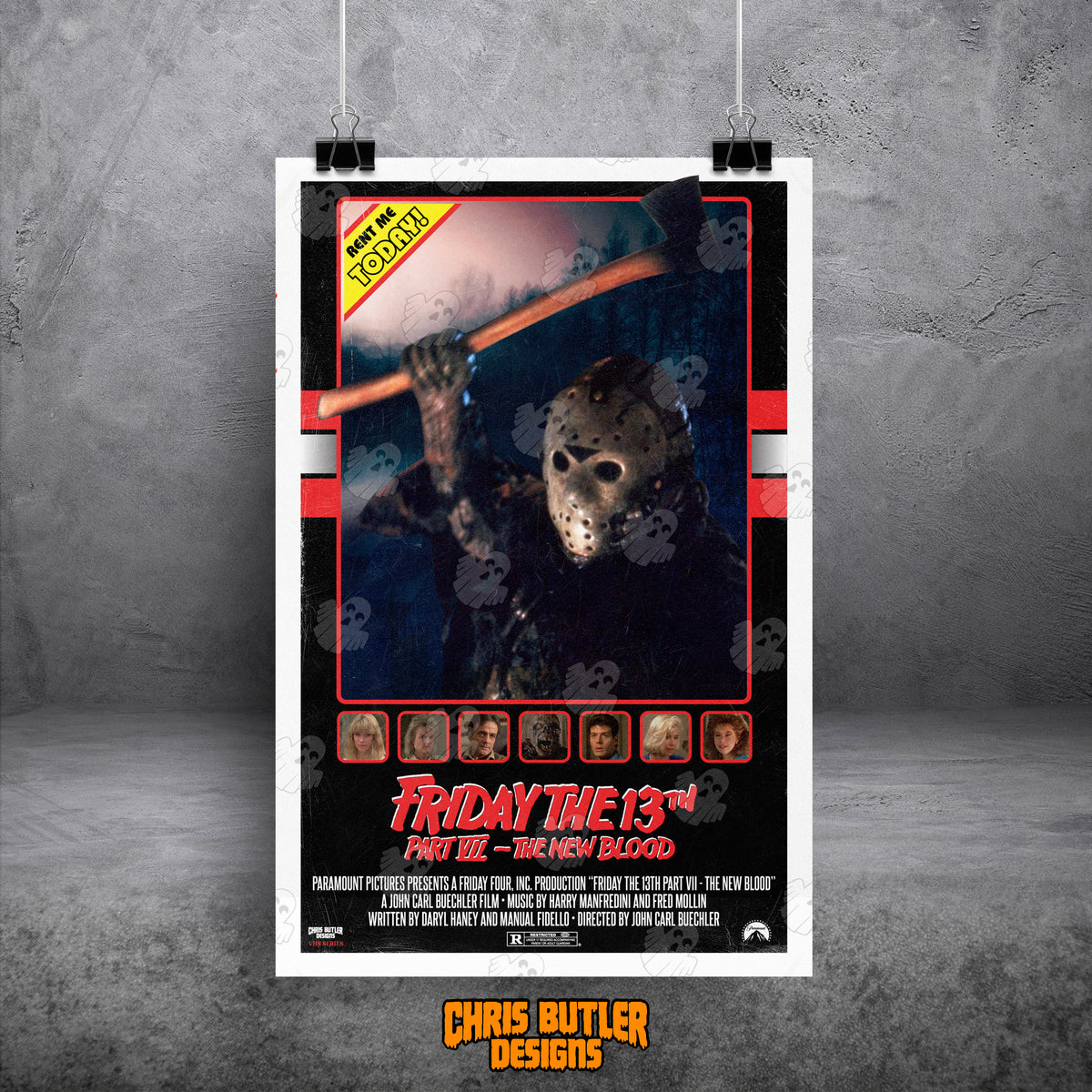 Friday The 13th Part 7: The New Blood (VHS Series) 11x17 Alternative Movie Print