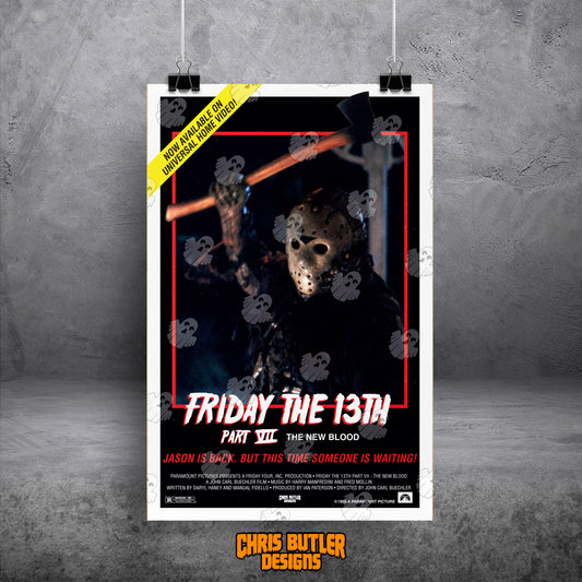 Friday The 13th Part 7: The New Blood (VHS Series) 11x17 Alternative Movie Poster