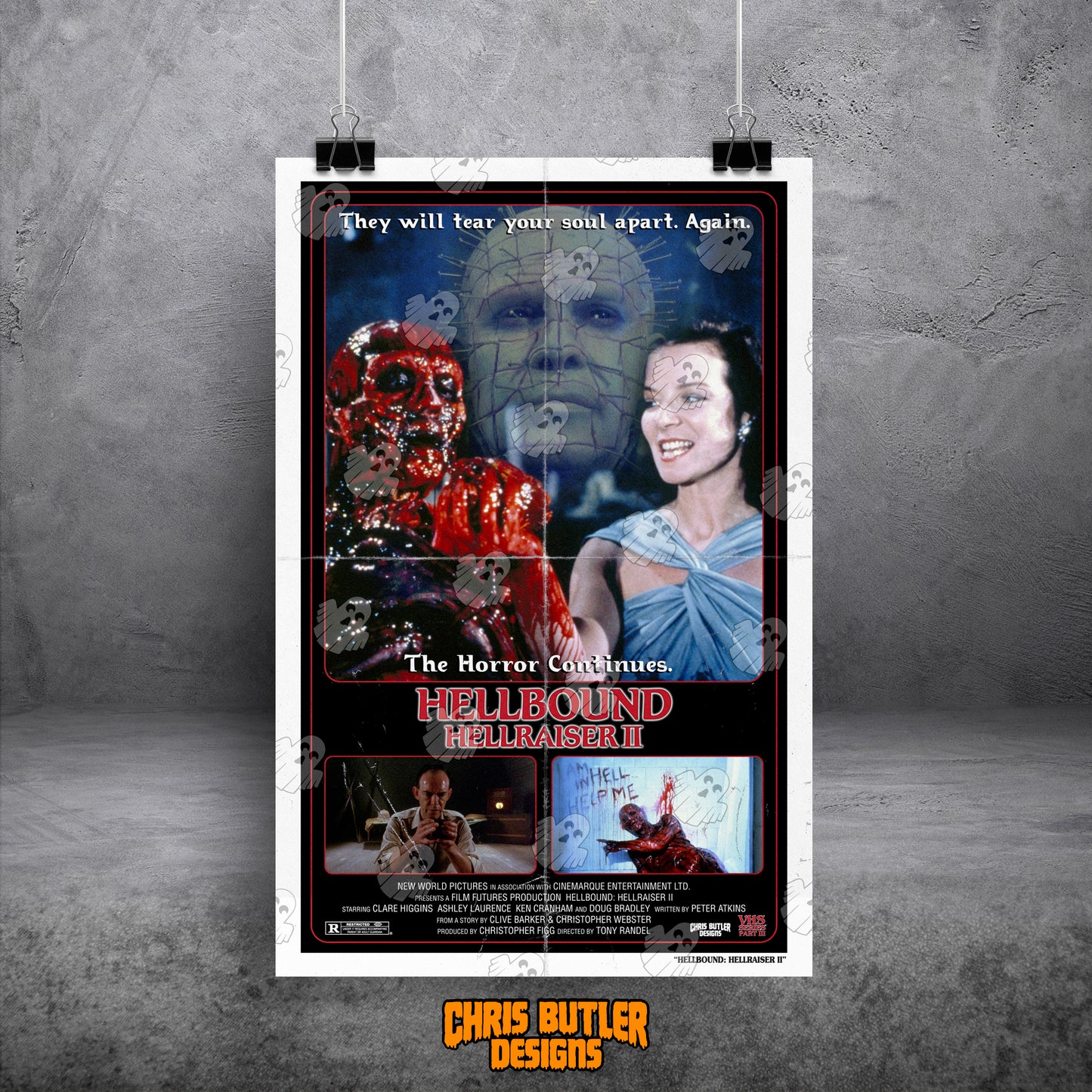 Hellbound: Hellraiser II (VHS Series 3) 11x17 Alternative Movie Poster