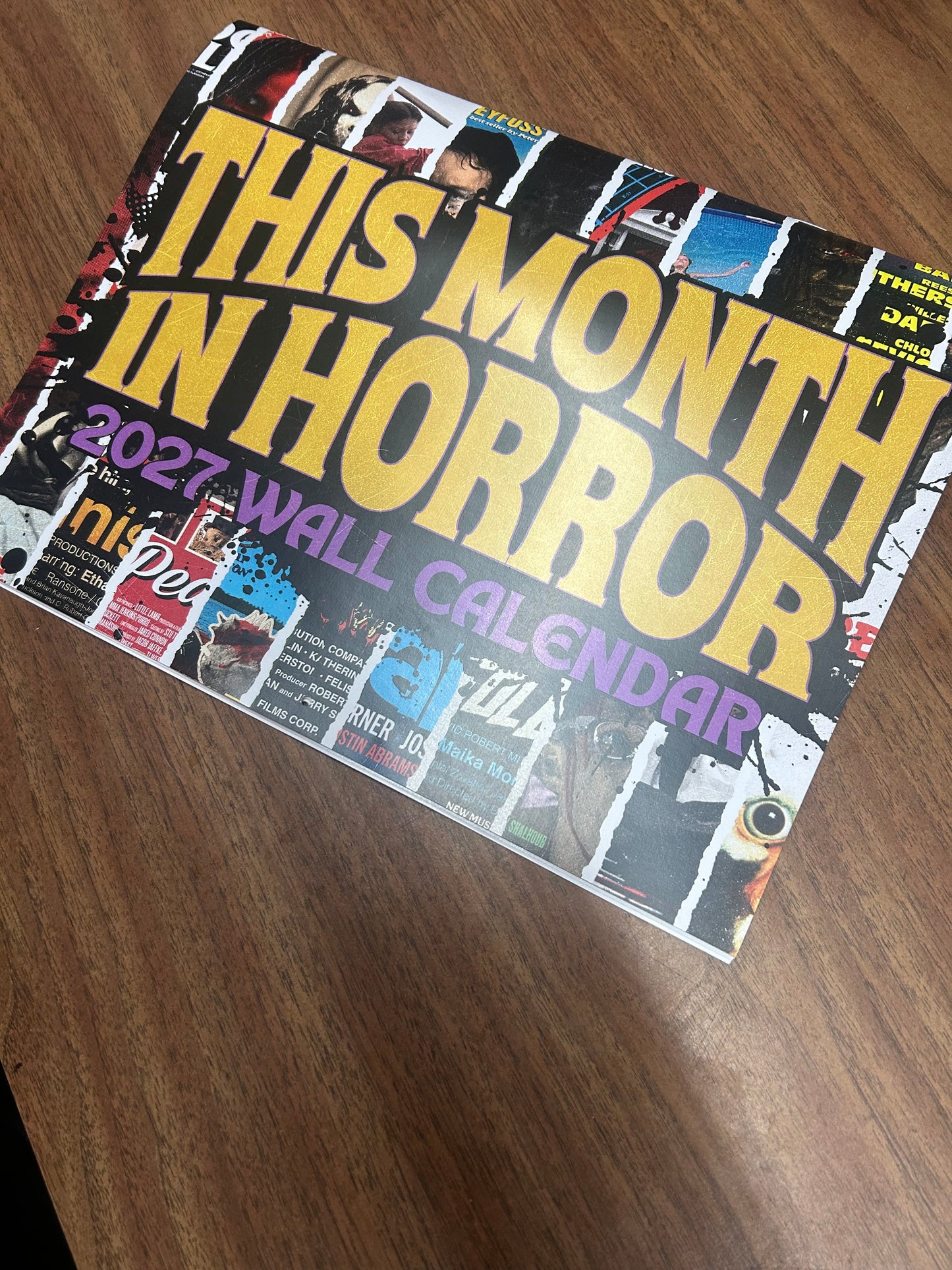 This Month In Horror 2027 Wall Calendar