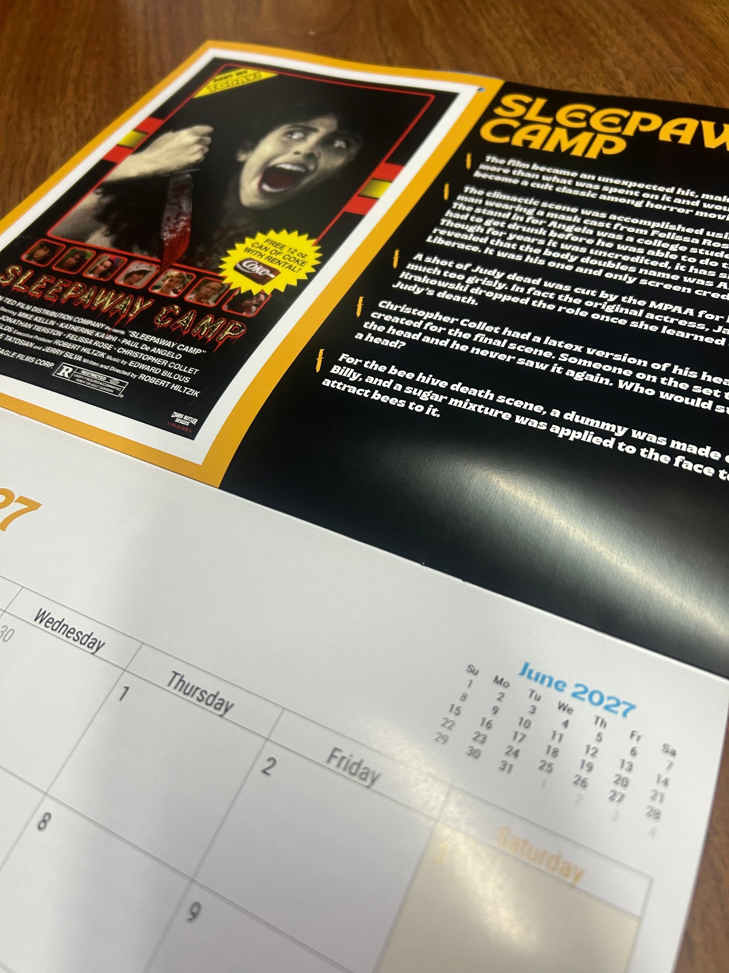 This Month In Horror 2027 Wall Calendar