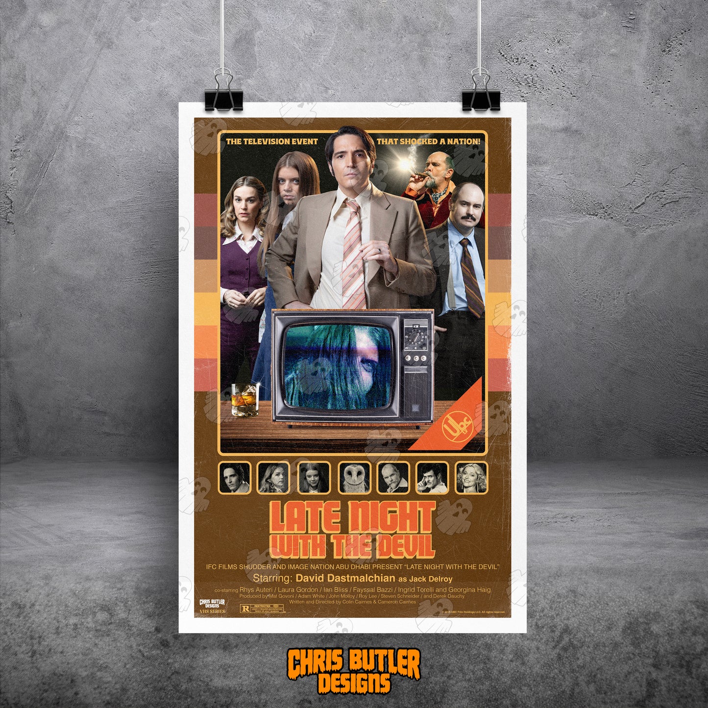 Late Night With The Devil (VHS Series) **OFFICIALLY LICENSED** 11x17 Alternative Movie Print
