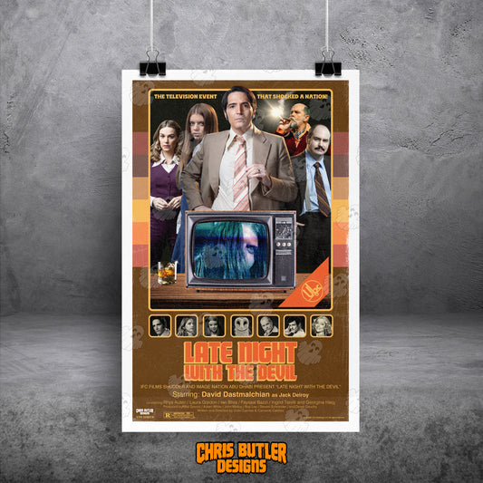 Late Night With The Devil (VHS Series) **OFFICIALLY LICENSED** 11x17 Alternative Movie Print