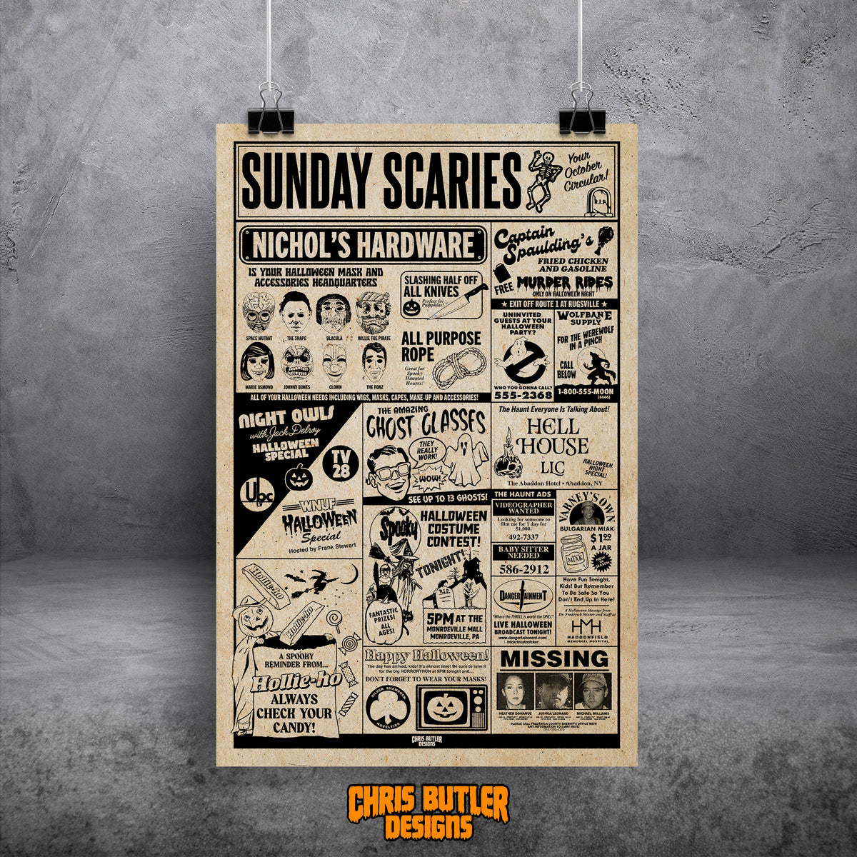 The Sunday Scaries: HALLOWEEN EDITION (Mock Ad Design) 11x17 Alternative Movie Print