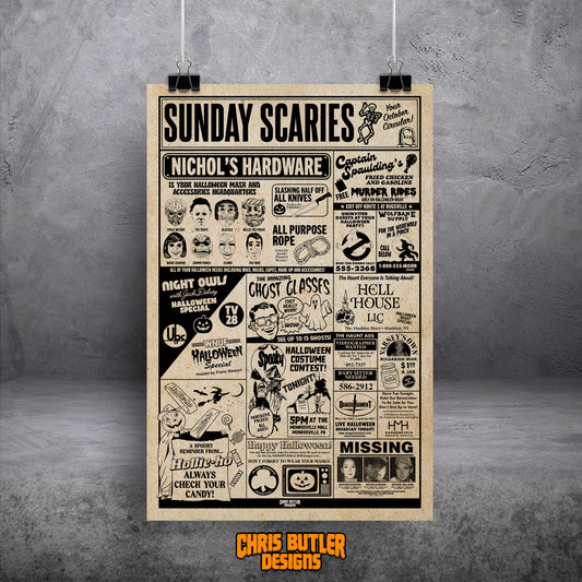 The Sunday Scaries: HALLOWEEN EDITION (Mock Ad Design) 11x17 Alternative Movie Print