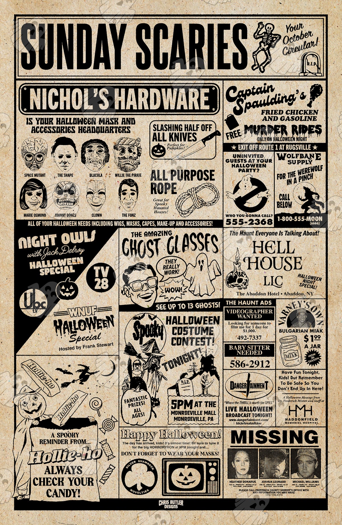 The Sunday Scaries: HALLOWEEN EDITION (Mock Ad Design) 11x17 Alternative Movie Print