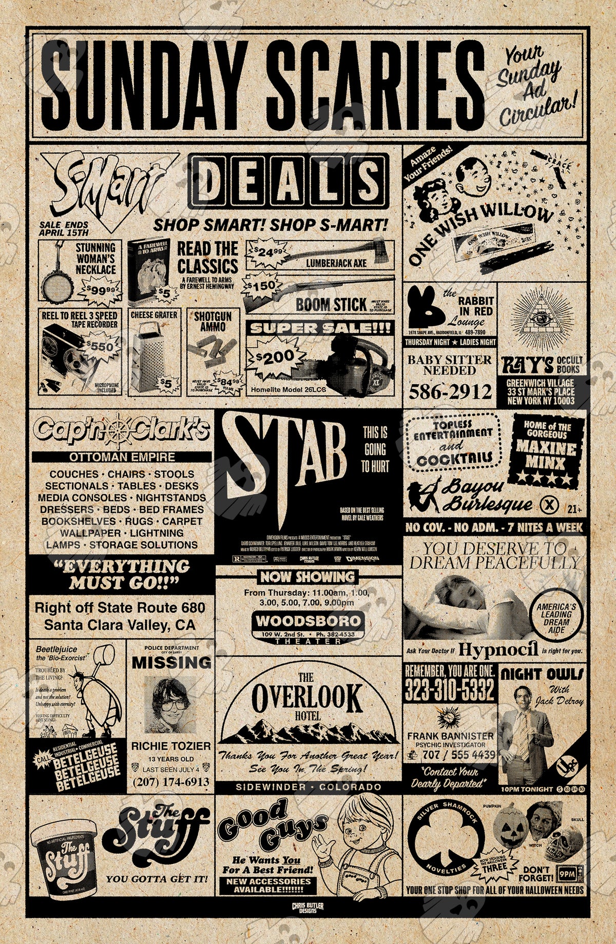 The Sunday Scaries (Mock Ad Design) 11x17 Alternative Movie Print