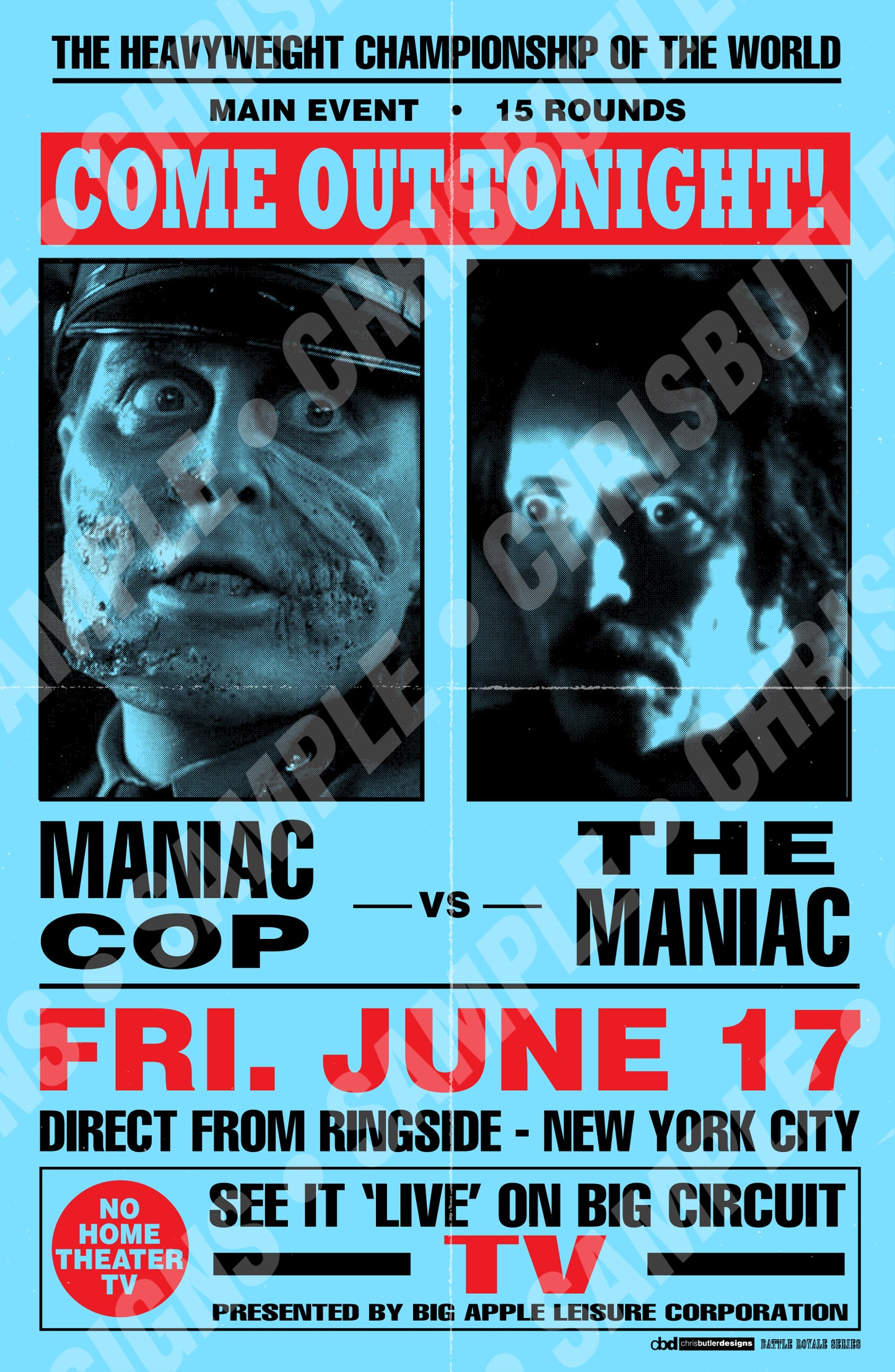 Maniac Cop vs. Maniac (Battle Royale Series) 11x17 Print