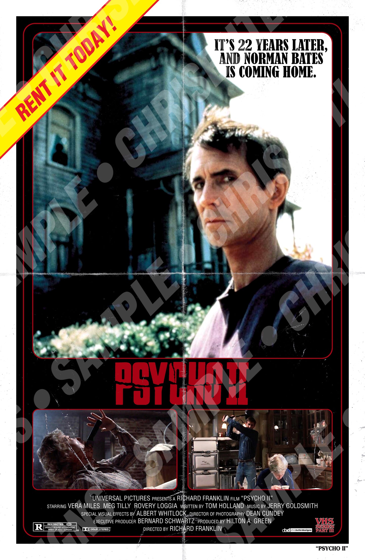 Psycho II (VHS Series 3) 11x17 Print